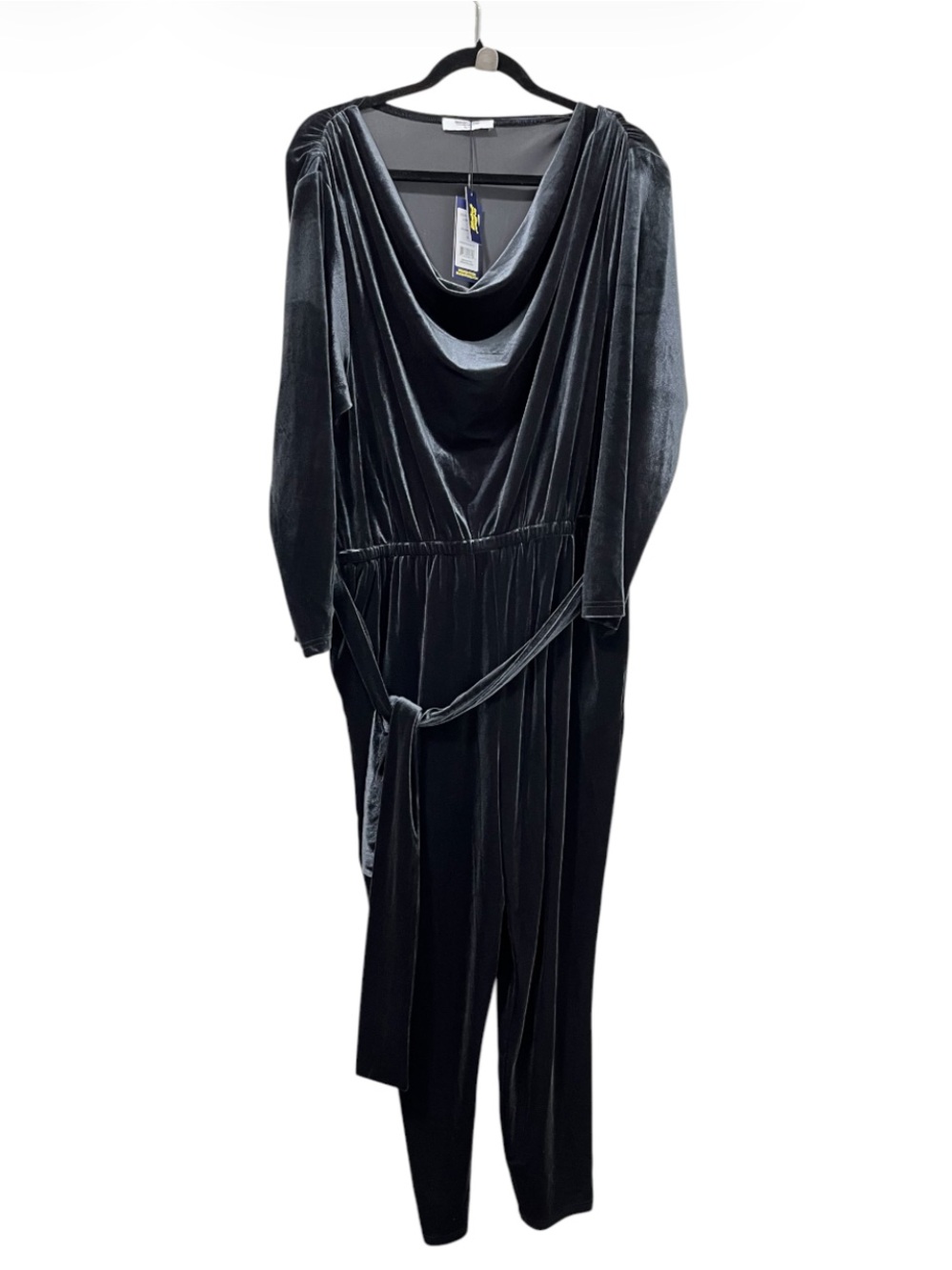 NWT Smash + Tess Black X The Birds Papaya Very Velvet Jumpsuit - Midnight Black